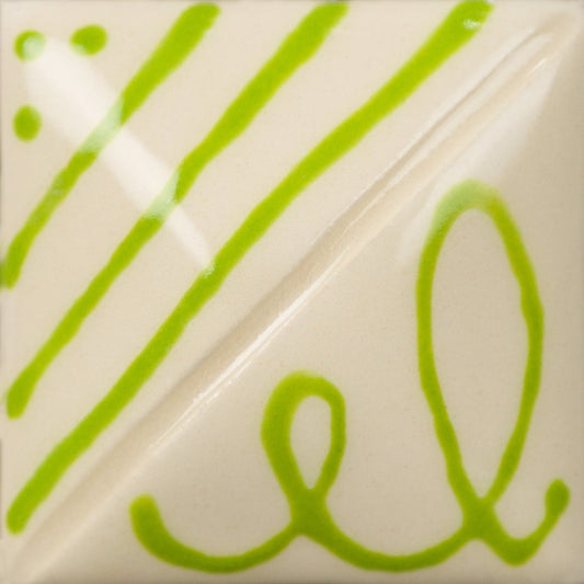 Pottery test tile designer liner - Bright green