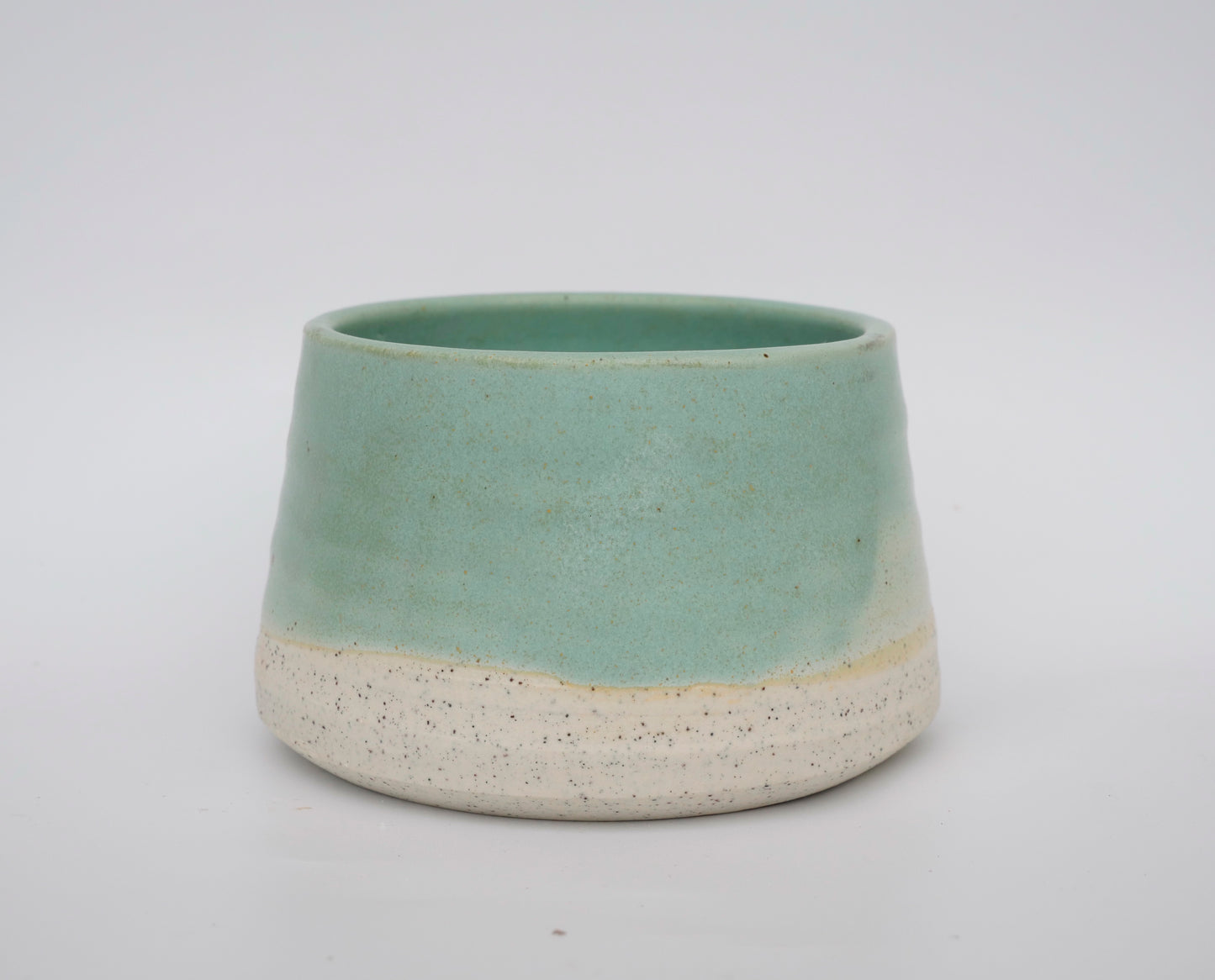 matte blue green glaze on ceramic cup River Rock Glazes Australia